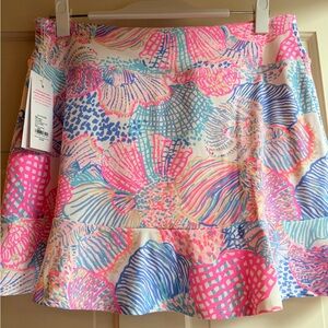 Lilly Pulitzer Pink and Blue Patterned Roar of the Seas High Rise Skort NWT